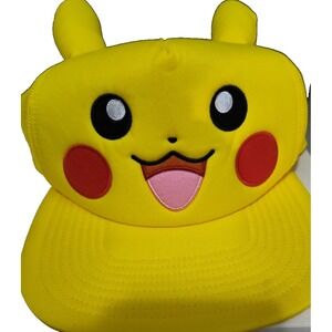 2017 Pikachu Face Foam Hat With Ears‎ Yellow Pokemon Snapback Cartoon Anime